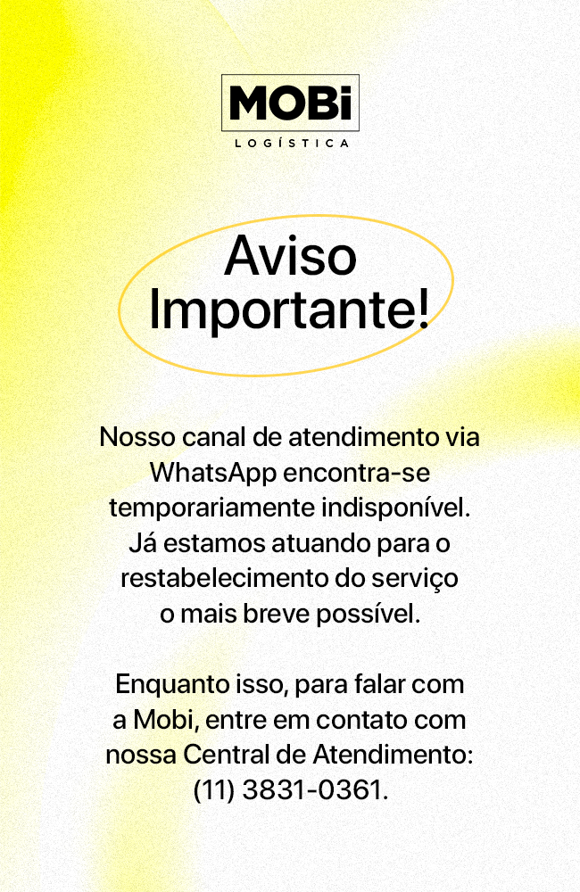 Aviso: nosso WhatsApp esta temporariamente indisponivel